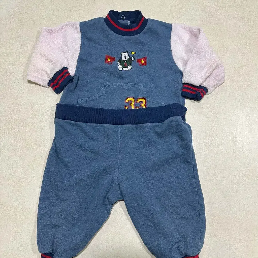 Vintage Buster Brown Boys Football Bear Sweatshirt and Pants Set 18M